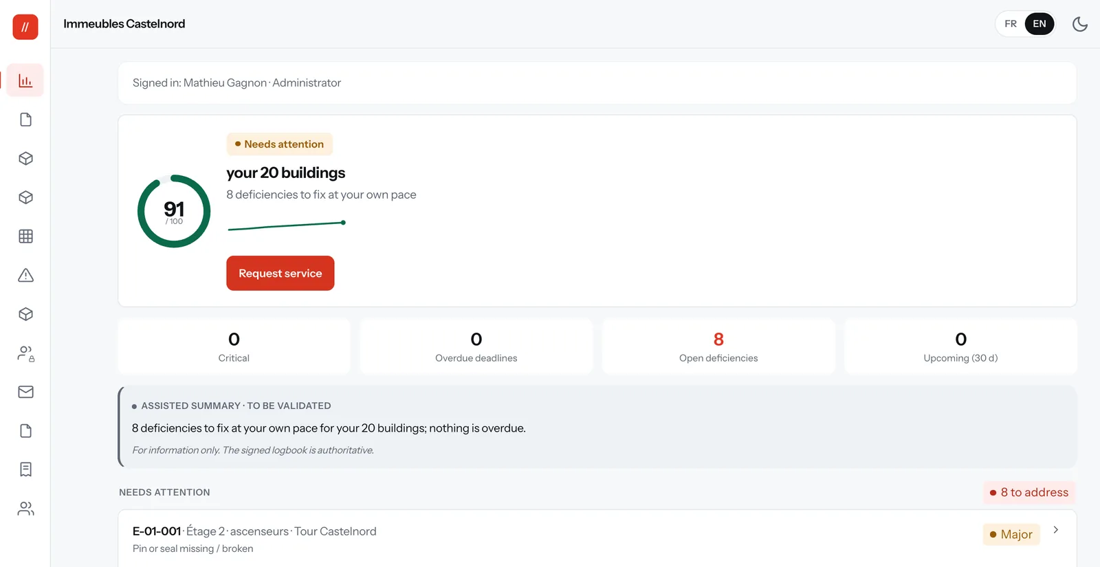 Preview of the Canuck360 dashboard